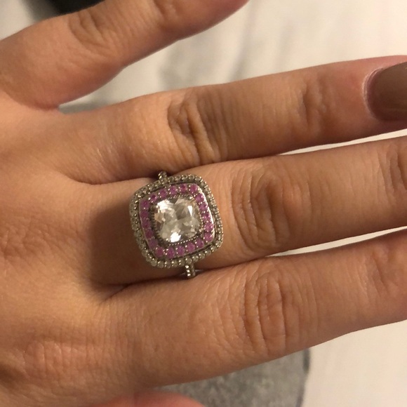 Pink and white sapphire ring - Picture 3 of 3